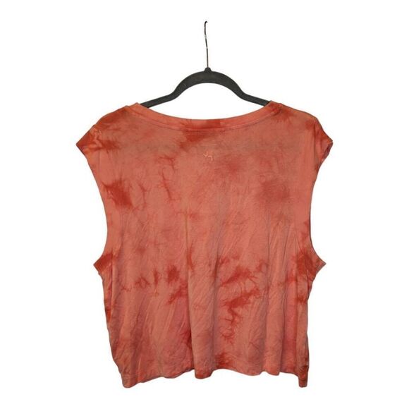 JoyLab Orange Sleeveless Tie Dye Cropped Athletic Tank Top Women's Large - Picture 2 of 6